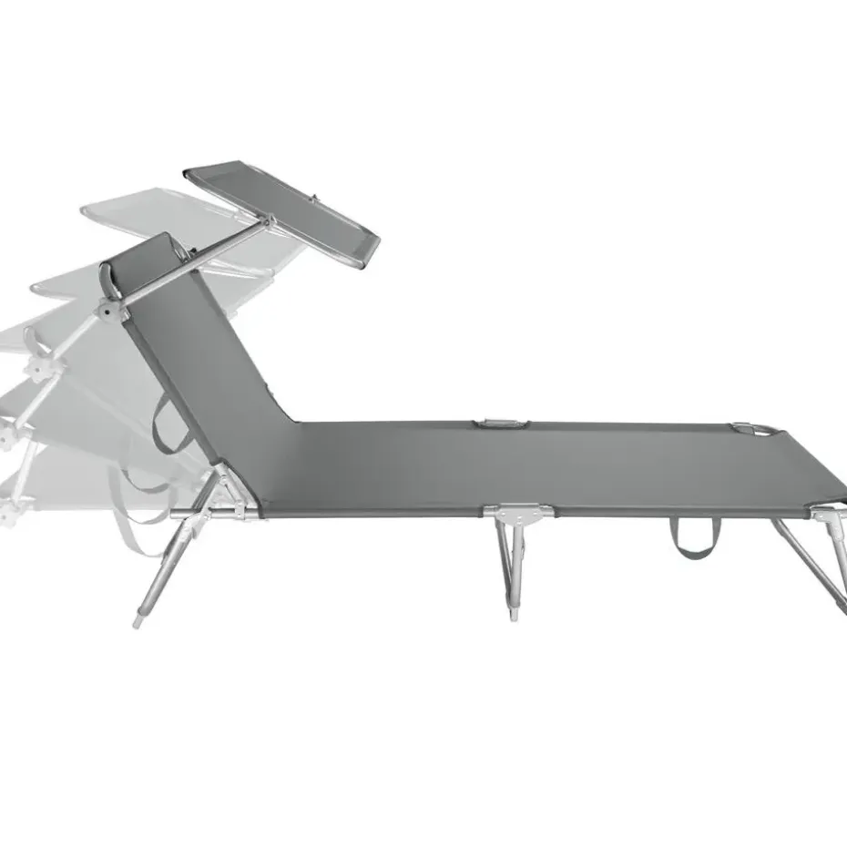 tectake Ligbed met 4 standen, Grijs
