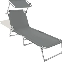 tectake Ligbed met 4 standen, Grijs