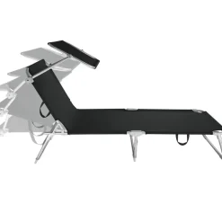 tectake Ligbed met 4 standen, Zwart