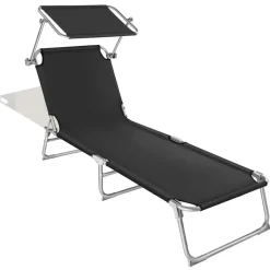 tectake Ligbed met 4 standen, Zwart