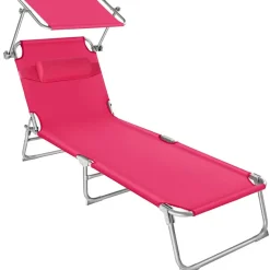 tectake Ligbed 4-niveaus met hoofdkussen, Pink