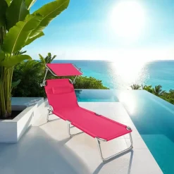 tectake Ligbed 4-niveaus met hoofdkussen, Pink