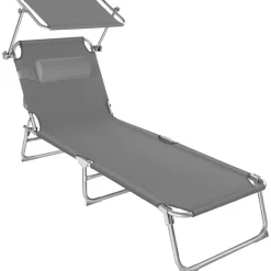 tectake Ligbed 4-niveaus met hoofdkussen, Grijs