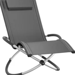 tectake Ligbed Paulina ergonomisch, opvouwbaar, 150 kg, Grijs