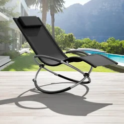 tectake Ligbed Paulina ergonomisch, opvouwbaar, 150 kg, Zwart