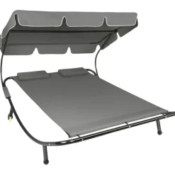 tectake Ligbed voor 2 personen, Zwart / Grijs