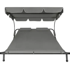 tectake Ligbed voor 2 personen, Zwart / Grijs