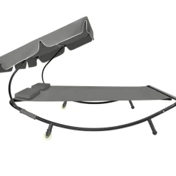 tectake Ligbed voor 2 personen, Zwart / Grijs