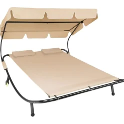 tectake Ligbed voor 2 personen, Zwart/beige