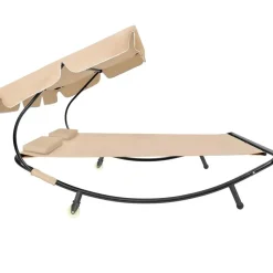 tectake Ligbed voor 2 personen, Zwart/beige