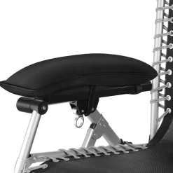 tectake Ligstoel Cloud II met zonnekap, opvouwbaar, Zwart