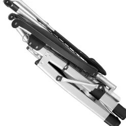 tectake Ligstoel Cloud II met zonnekap, opvouwbaar, Zwart