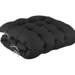 tectake Ligstoel Cloud II met zonnekap, opvouwbaar, Zwart