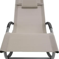 tectake Ligstoel Taya, ergonomisch, schommelfunctie, Beige