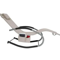 tectake Ligstoel Taya, ergonomisch, schommelfunctie, Beige