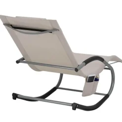tectake Ligstoel Taya, ergonomisch, schommelfunctie, Beige