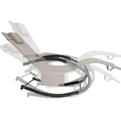 tectake Ligstoel Taya, ergonomisch, schommelfunctie, Beige