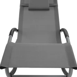 tectake Ligstoel Taya, ergonomisch, schommelfunctie, Grijs