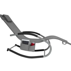 tectake Ligstoel Taya, ergonomisch, schommelfunctie, Grijs