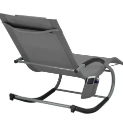 tectake Ligstoel Taya, ergonomisch, schommelfunctie, Grijs