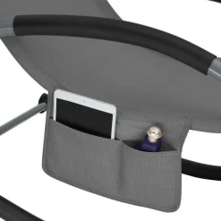 tectake Ligstoel Taya, ergonomisch, schommelfunctie, Grijs