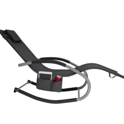 tectake Ligstoel Taya, ergonomisch, schommelfunctie, Zwart