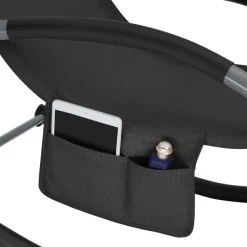 tectake Ligstoel Taya, ergonomisch, schommelfunctie, Zwart