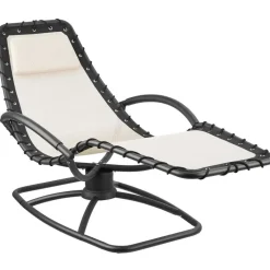 tectake Ligstoel Toulon, ergonomisch, schommelfunctie, Beige