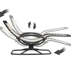 tectake Ligstoel Toulon, ergonomisch, schommelfunctie, Beige