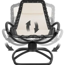 tectake Ligstoel Toulon, ergonomisch, schommelfunctie, Beige