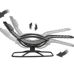 tectake Ligstoel Toulon, ergonomisch, schommelfunctie, Grijs