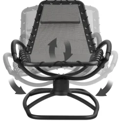 tectake Ligstoel Toulon, ergonomisch, schommelfunctie, Grijs