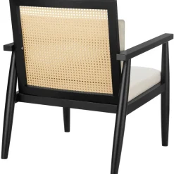 tectake Loungestoel Manuela met Weens vlechtwerk en extra kussen, Wit