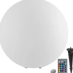 tectake Luminous Globe, LED, met afstandsbediening, Wit