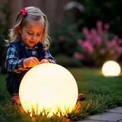 tectake Luminous Globe, LED, met afstandsbediening, Wit