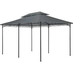 tectake Luxe tuinpaviljoen Emine 4x3m met 6 zijdelen, Antraciet
