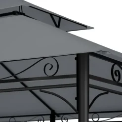 tectake Luxe tuinpaviljoen Emine 4x3m met 6 zijdelen, Antraciet