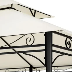 tectake Luxe tuinpaviljoen Emine 4x3m met 6 zijdelen, Crème