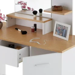 tectake Makeup-tafel Zoe , Wit/beuken