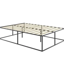 tectake Metalen bedframe Kyoto met lattenbodem, 250 kg, 140 x 200 cm, Zwart