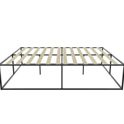 tectake Metalen bedframe Kyoto met lattenbodem, 250 kg, 140 x 200 cm, Zwart