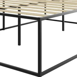 tectake Metalen bedframe Kyoto met lattenbodem, 250 kg, 140 x 200 cm, Zwart