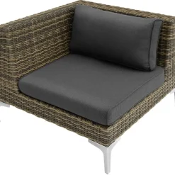 tectake Modulaire wickerset Villanova hoek rechts met aluminium frame