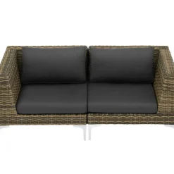 tectake Modulaire wickerset Villanova hoek rechts met aluminium frame