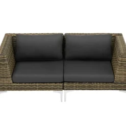 tectake Modulaire wickerset Villanova hoek links met aluminium frame