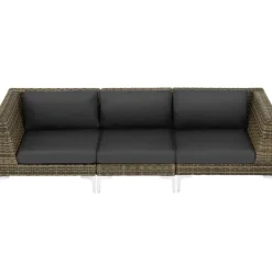 tectake Modulaire wickerset Villanova hoek links met aluminium frame