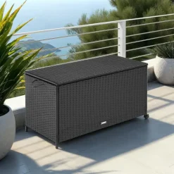 tectake Opbergbox Kuusamo met aluminium frame en wielen 297l, 117x54x64cm