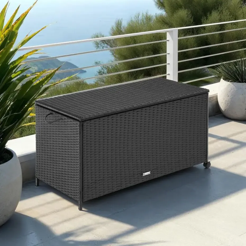 tectake Opbergbox Kuusamo met aluminium frame en wielen 297l, 117x54x64cm