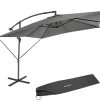 tectake Parasol Apollon met slinger 2,5 x 2,5 m, Lichtgrijs