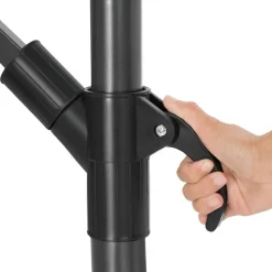 tectake Parasol Apollon met slinger 2,5 x 2,5 m, Lichtgrijs